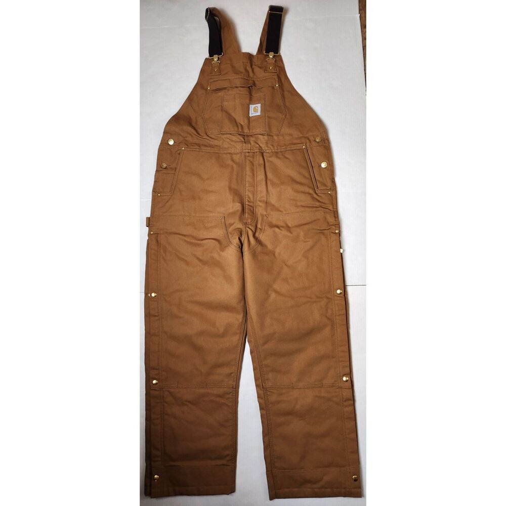 Carhartt Insulated Bib Overalls Men’s Large Short Brown